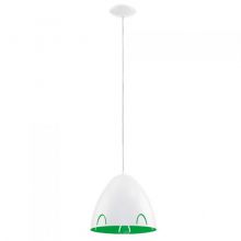 Frassi lampa wisząca 1x60W E27 230V biała/zielona 92732 EGLO
